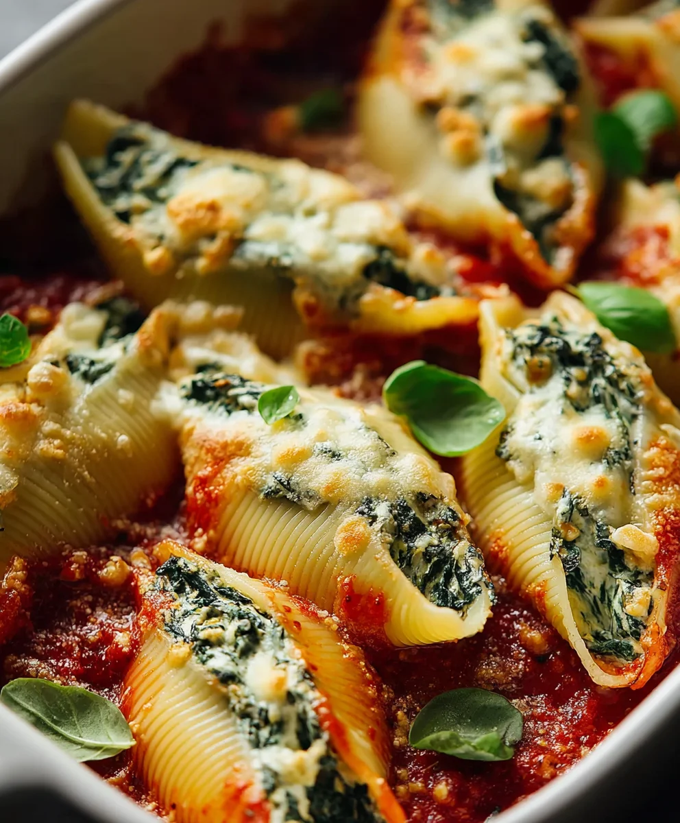 Easy Spinach Ricotta Stuffed Shells Recipe