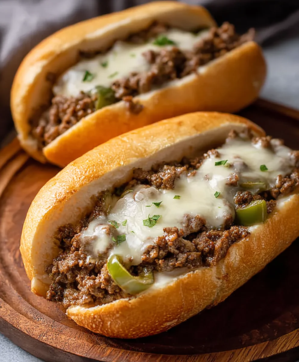 Easy Ground Beef Philly Cheesesteak Recipe