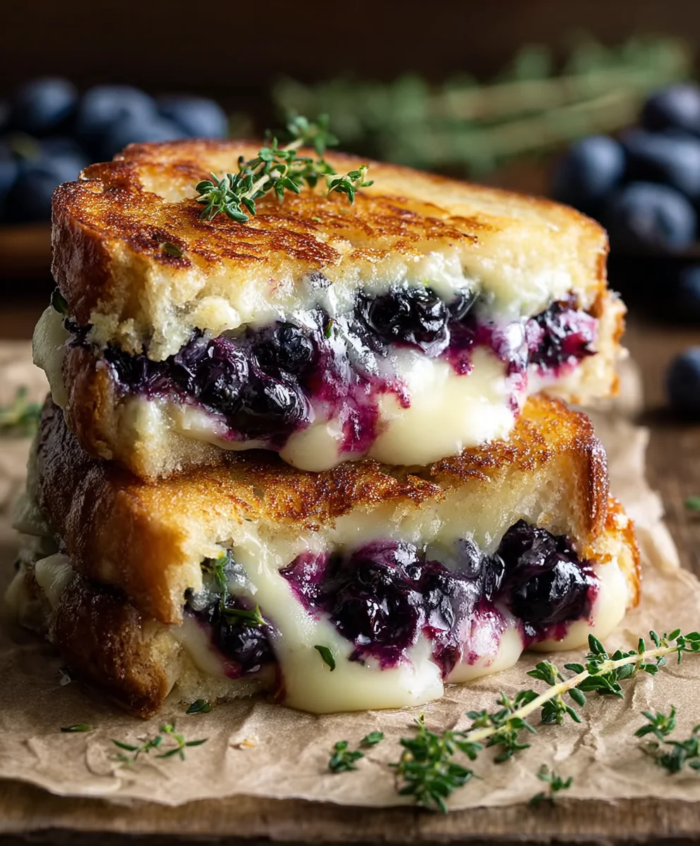 Blueberry White Cheddar Grilled Cheese - Sweet & Savory