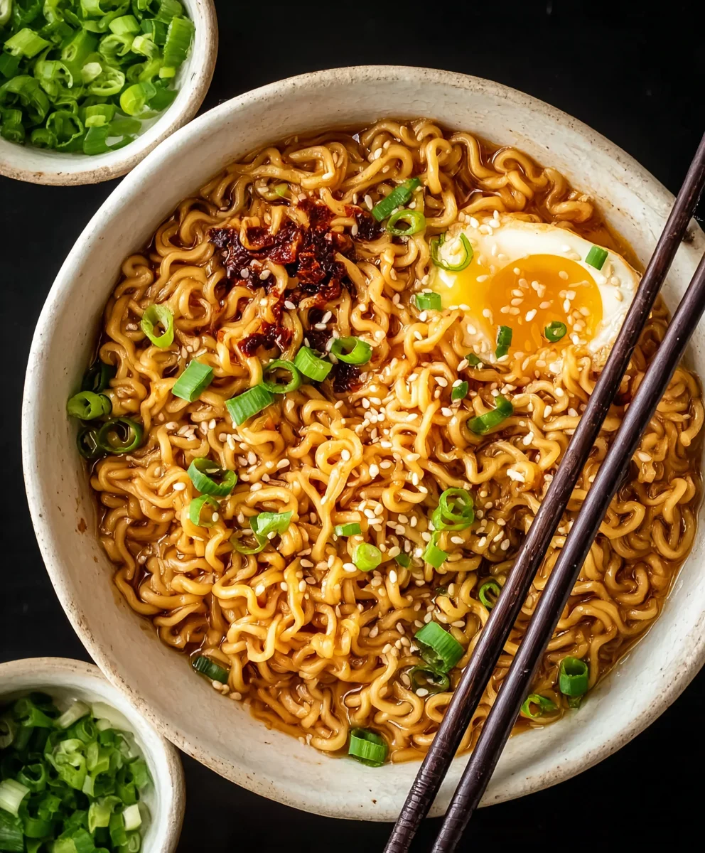 Sesame Garlic Beef Ramen Noodles-Quick & Easy Recipe
