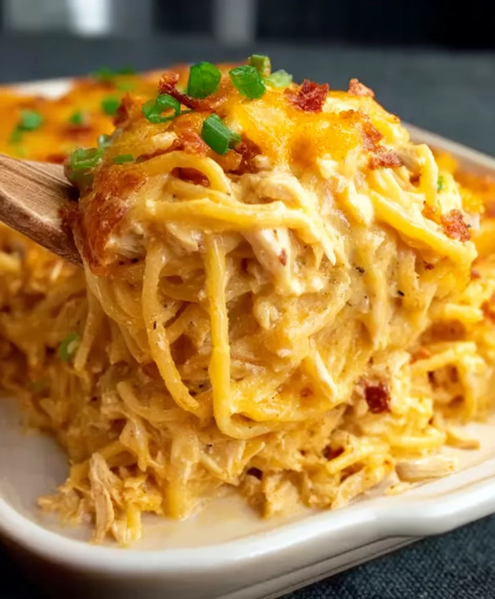 Spicy Southern Cheesy Chicken Spaghetti Casserole Recipe