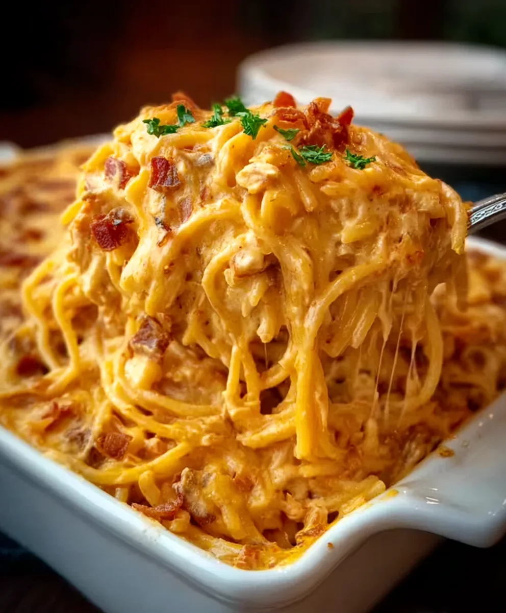 Spicy Southern Cheesy Chicken Spaghetti Casserole Recipe