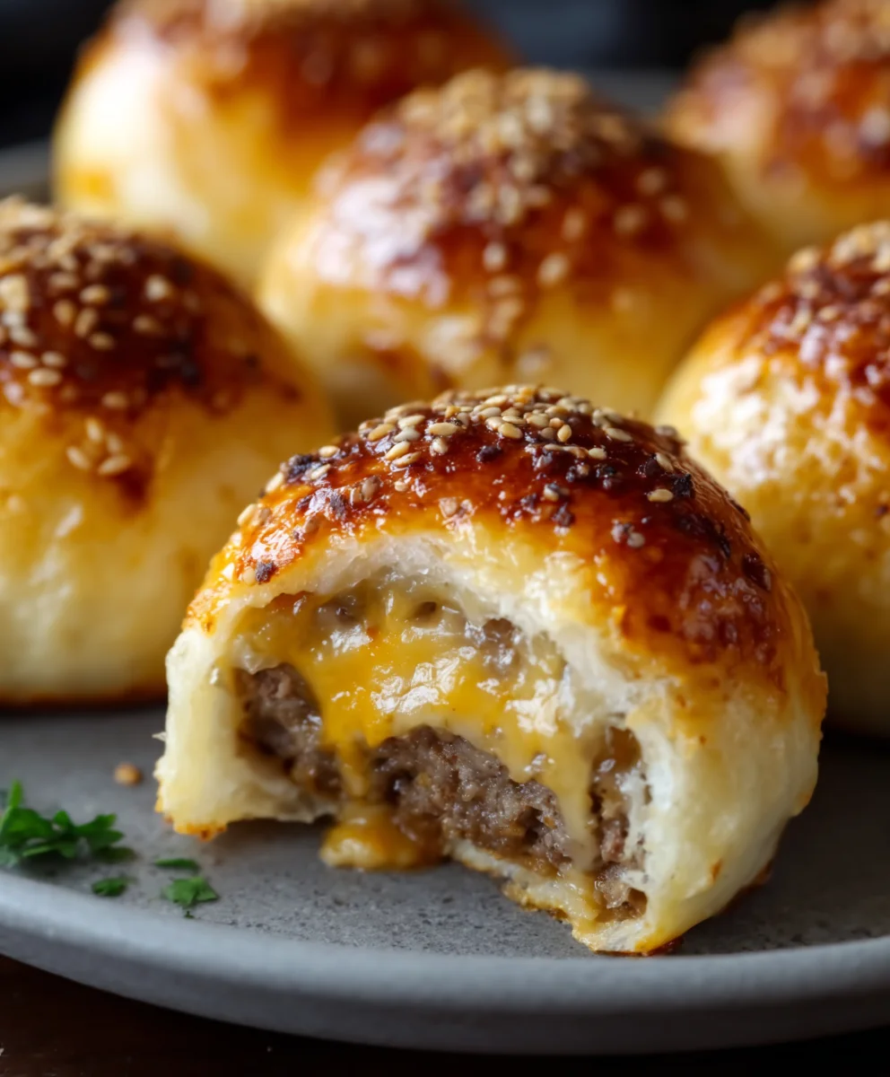 Garlic Parmesan Cheeseburger Bombs Easy Recipe