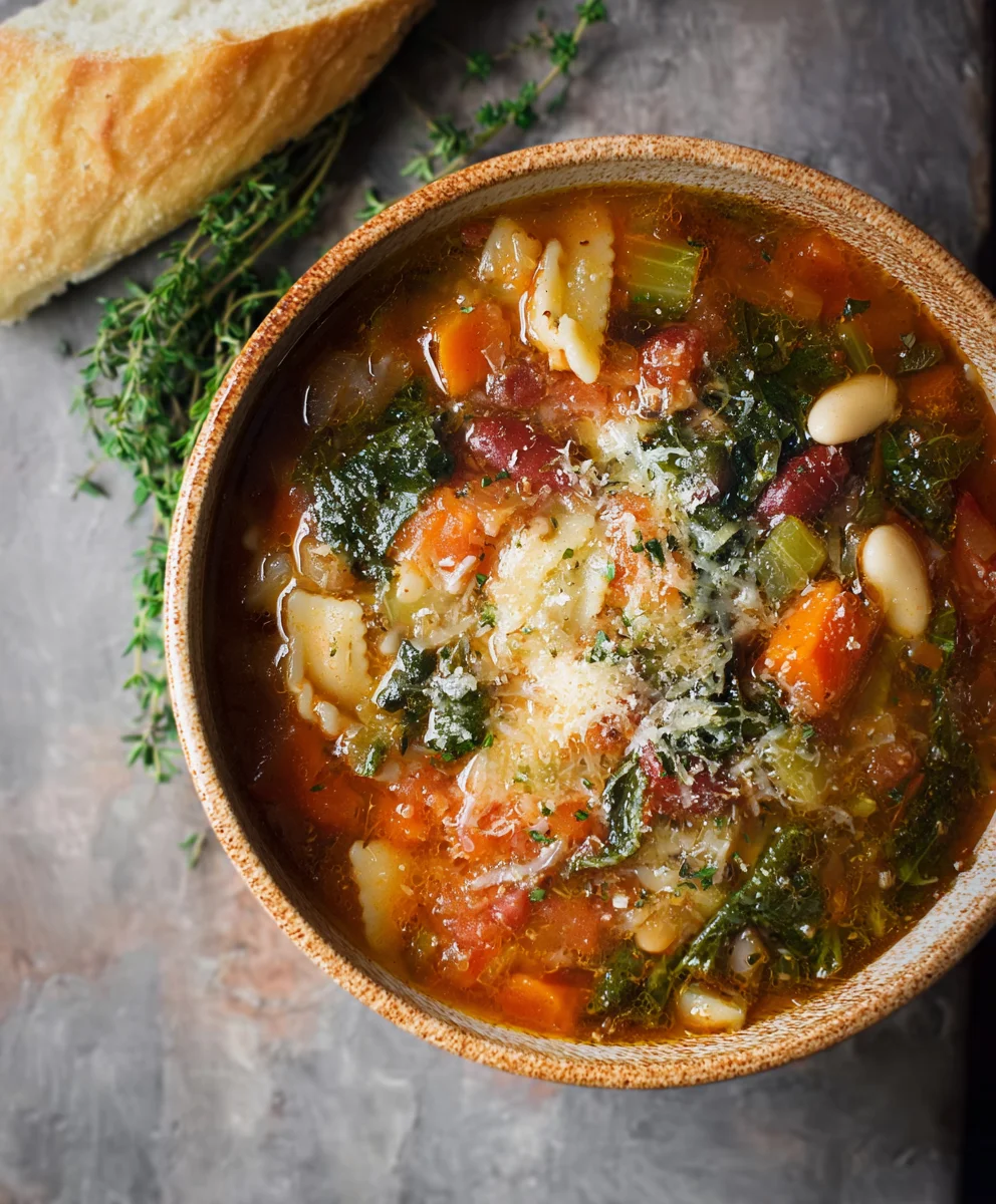 Hearty Winter Beef Minestrone Soup- Cozy Comfort Food