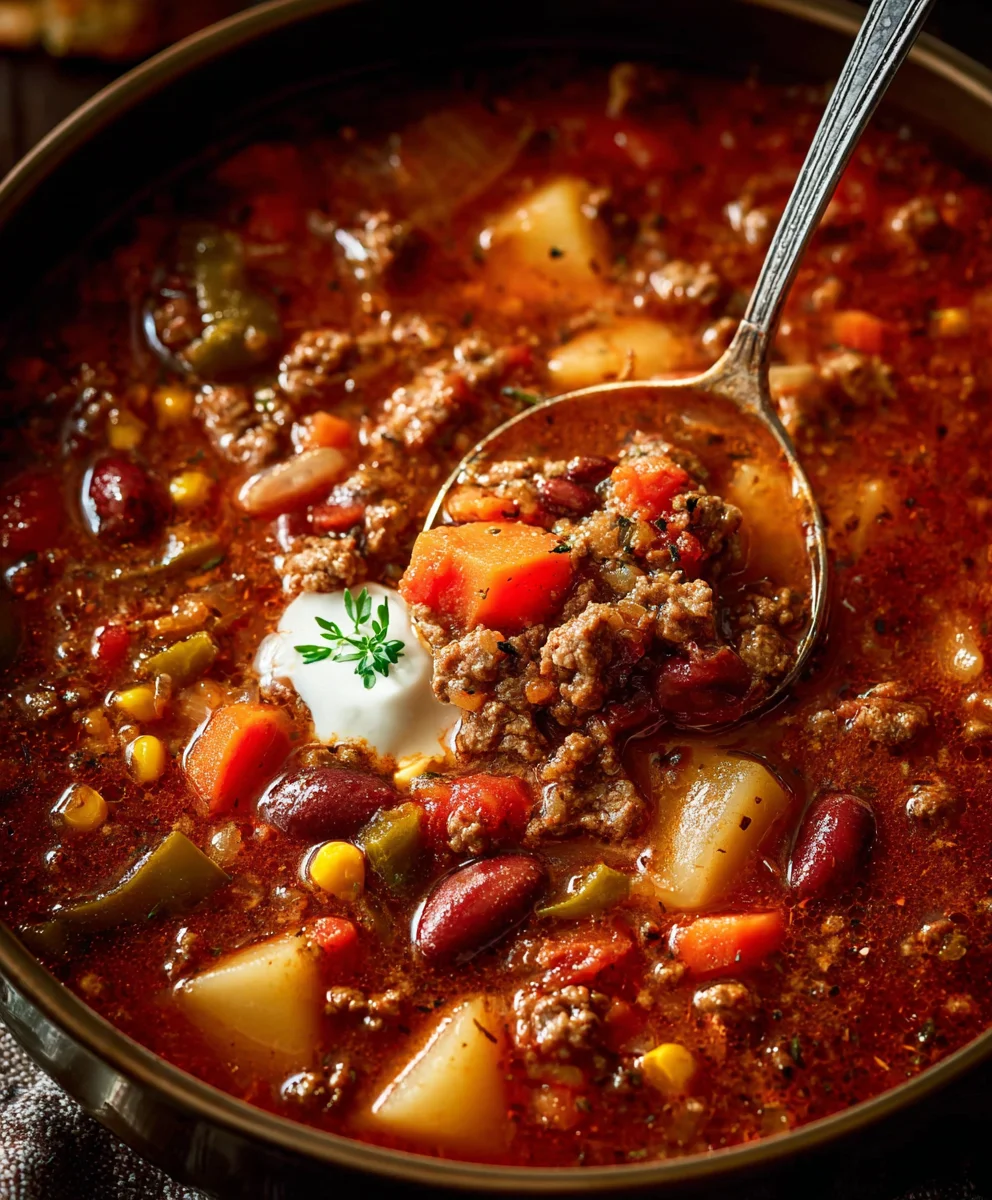 Hearty Cowboy Beef Soup-Easy Delicious Recipe