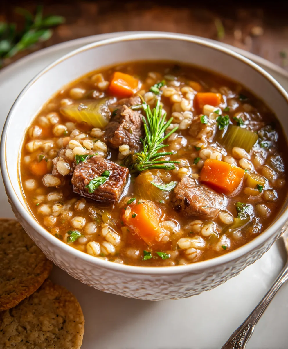 Hearty Beef Barley Soup- Comfort Food Classic