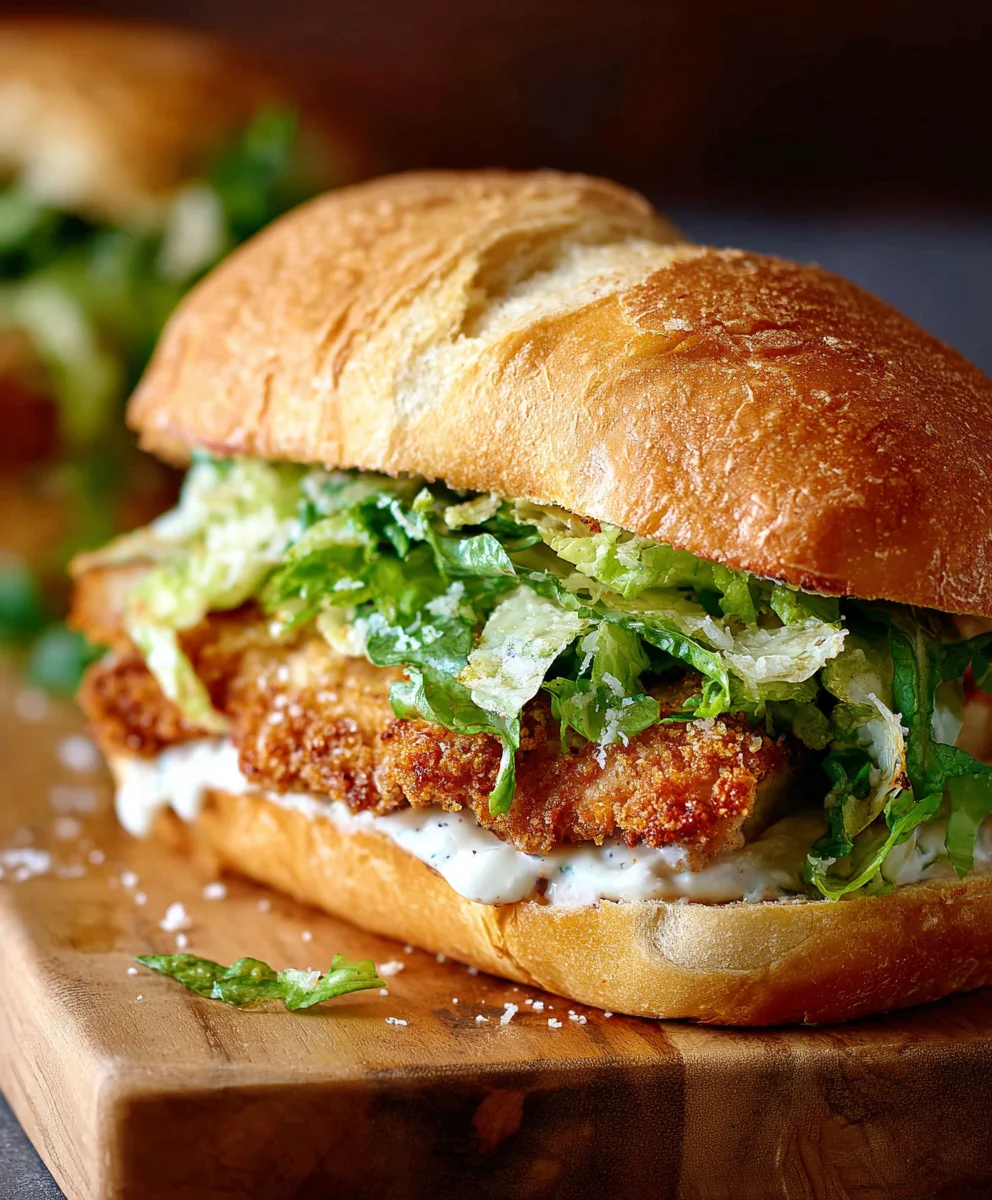 Crispy Chicken Caesar Sandwich Recipe-Easy & Delicious