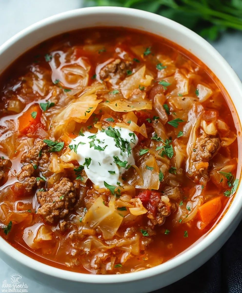 Delectable Cabbage Roll Soup-Hearty Beef & Comfort