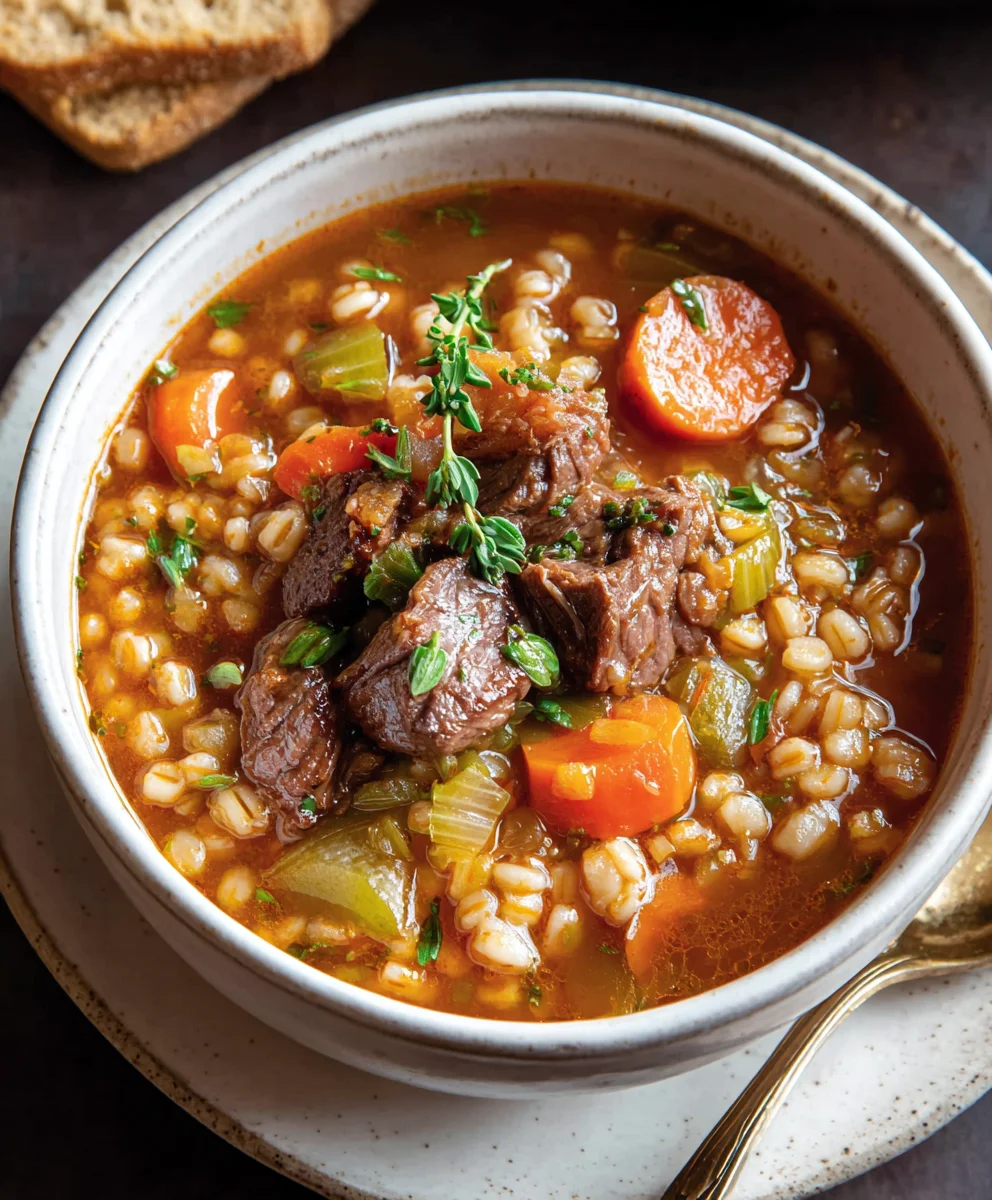 Hearty Beef Barley Soup- Comfort Food Classic