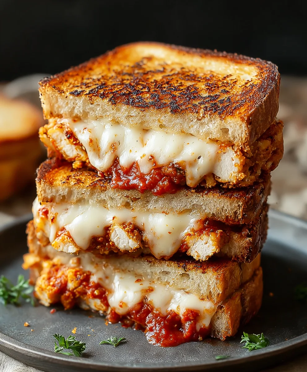 Lazy Chicken Parmesan Grilled Cheese-Easy Meal