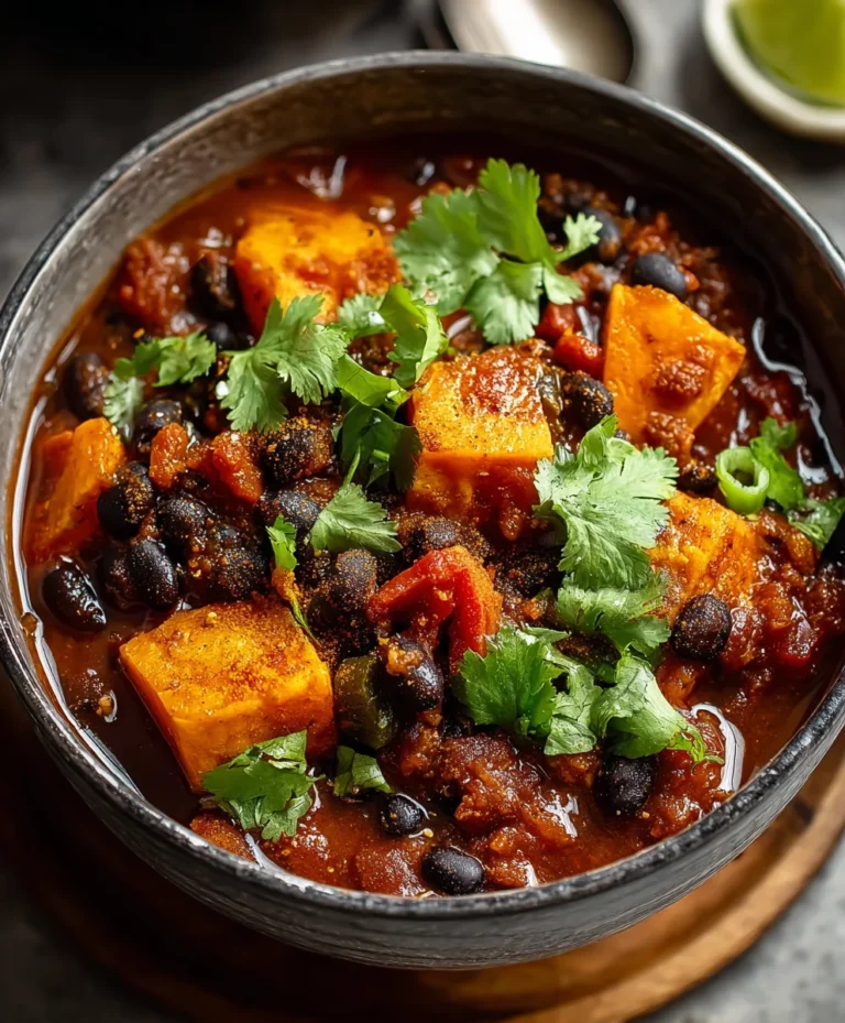 Hearty Sweet Potato Black Bean Chili Recipe