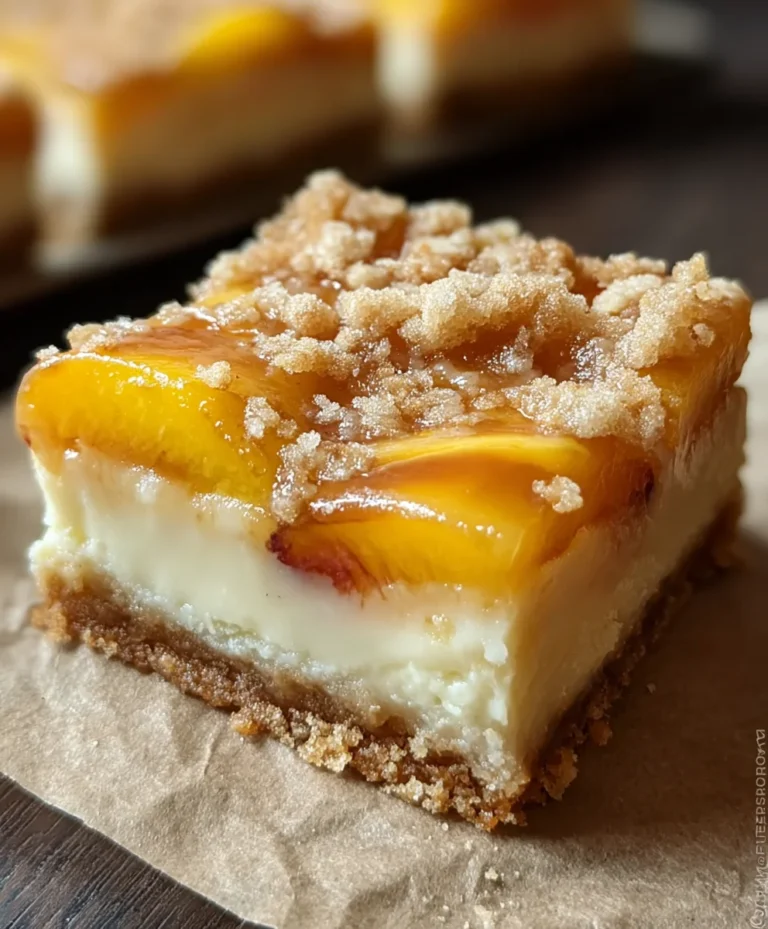 Easy Peach Cheesecake Bars-Fruity Dessert Bliss