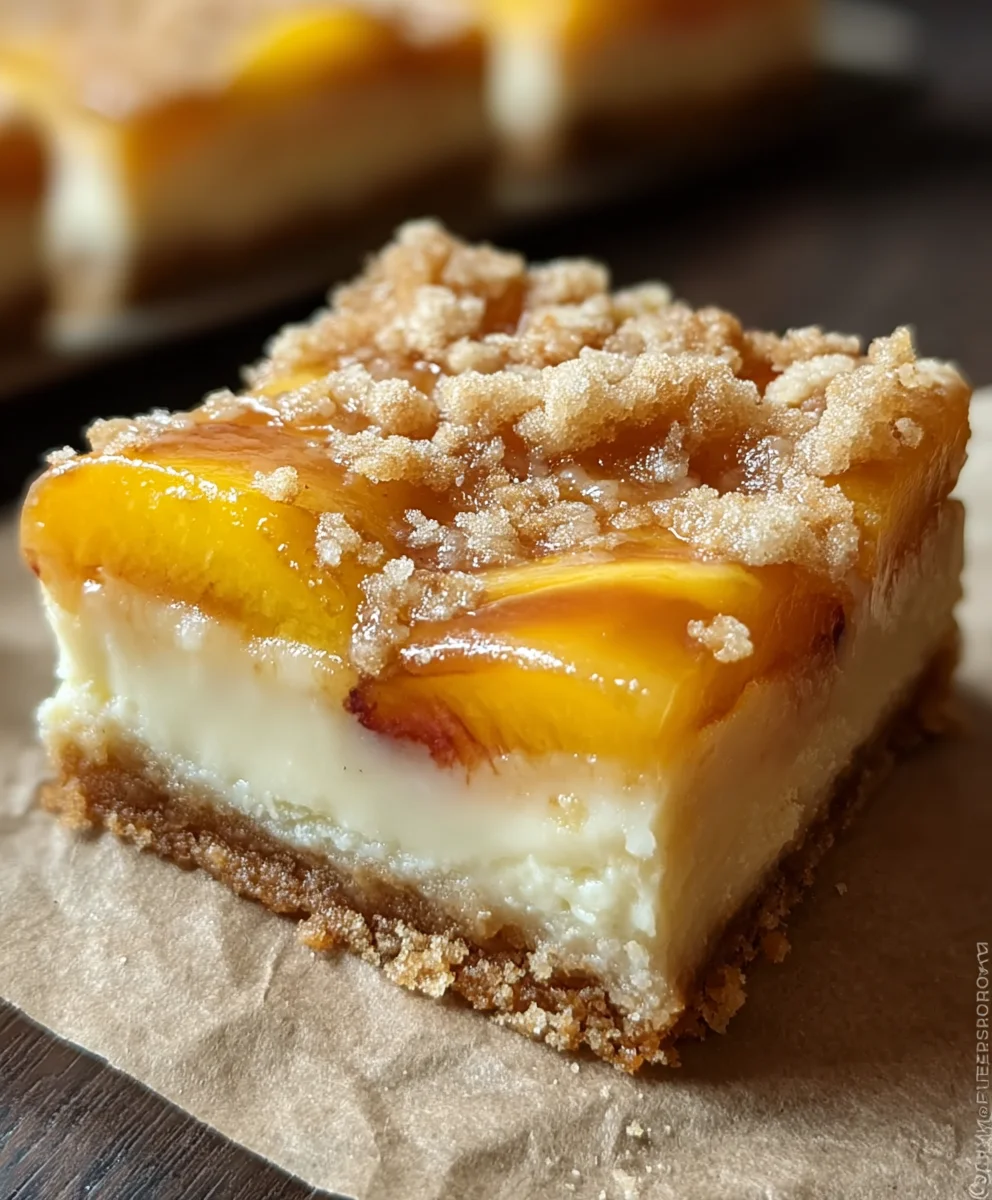 Easy Peach Cheesecake Bars-Fruity Dessert Bliss