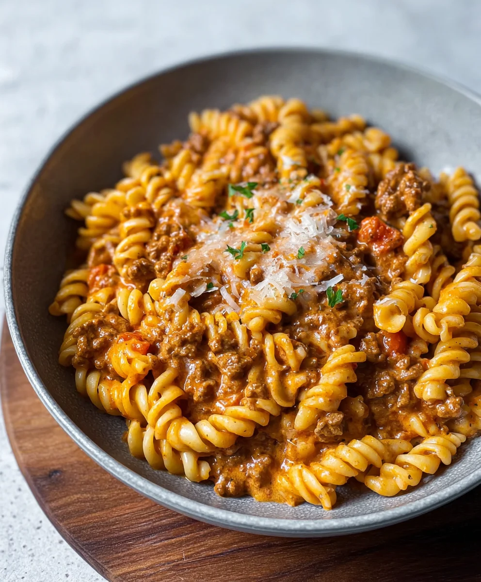 One Pot Creamy Beef Pasta Dinner - Easy Weeknight Meal