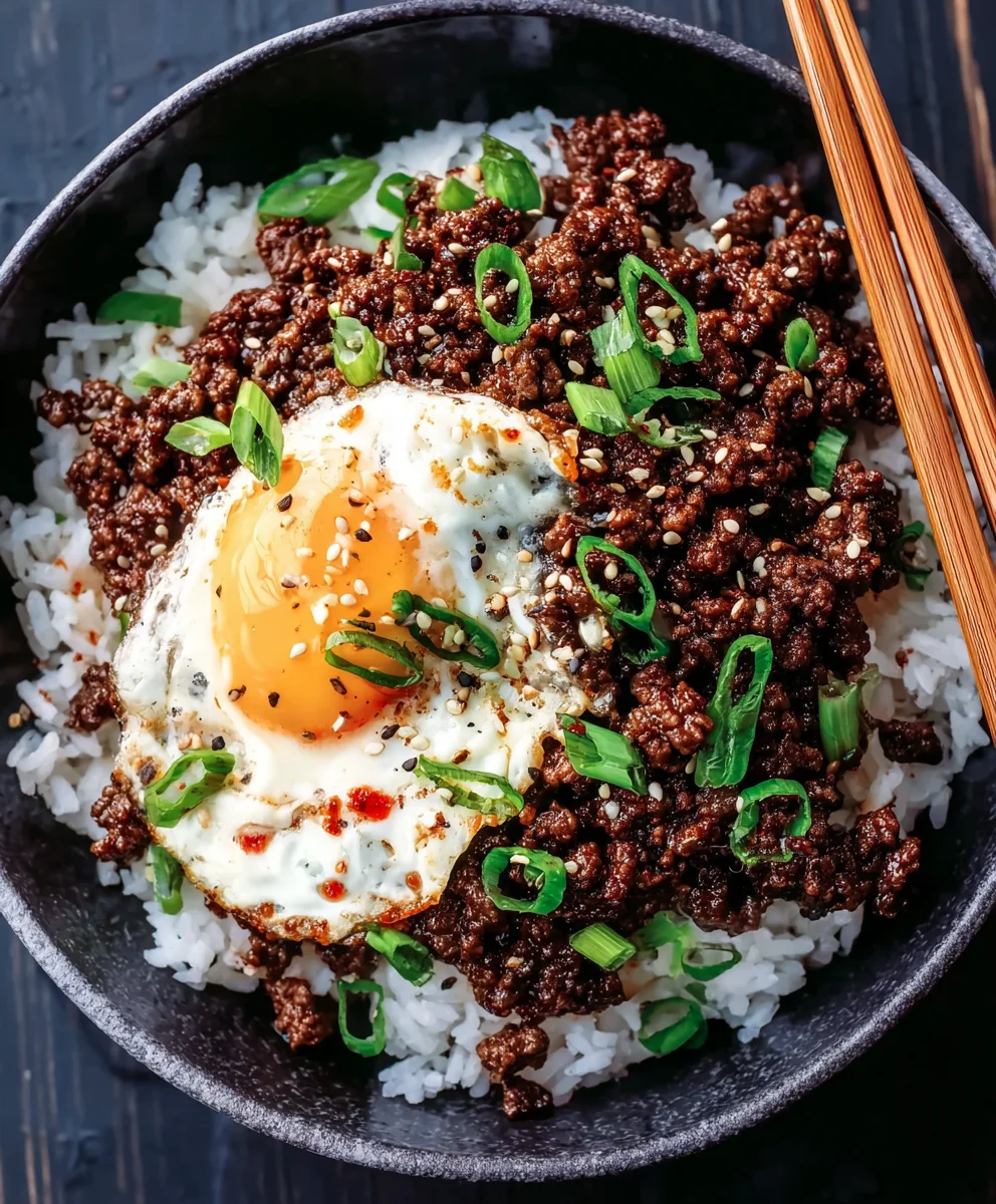 Easy Korean Ground Beef Rice Bowls - Quick Dinner
