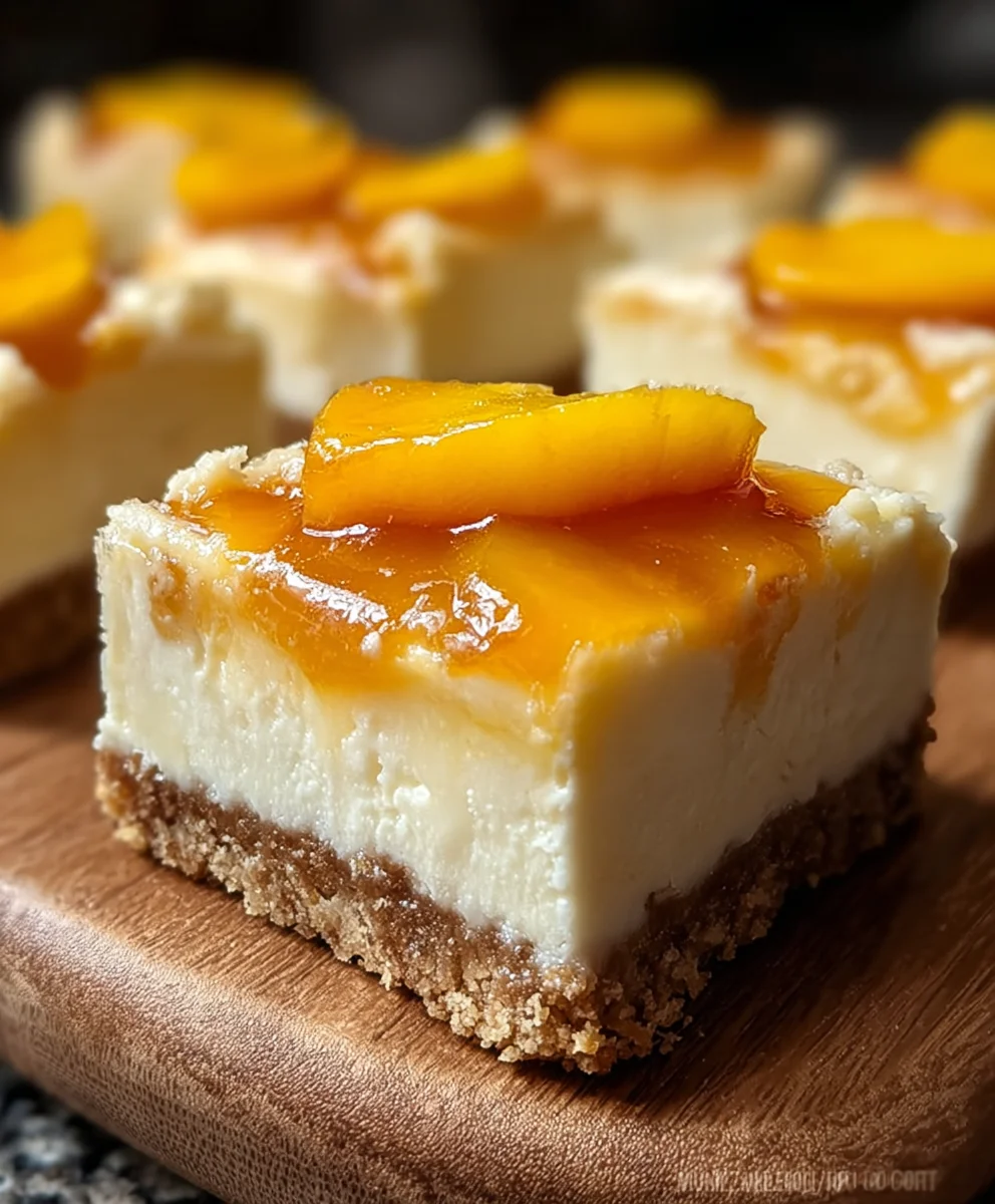Easy Peach Cheesecake Bars-Fruity Dessert Bliss