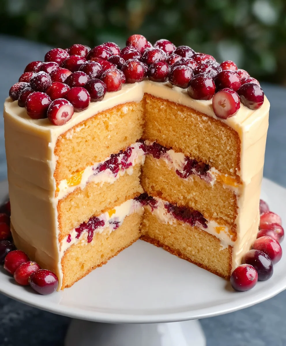 Cranberry Orange Layer Cake Delightful Festive Treat