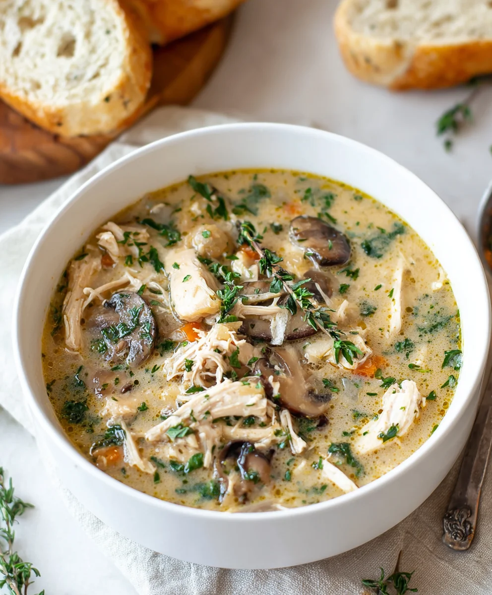 Rotisserie Chicken Mushroom Soup - Cozy Comfort Food