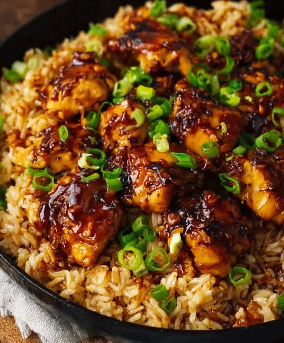 Easy Honey BBQ Chicken Rice Recipe
