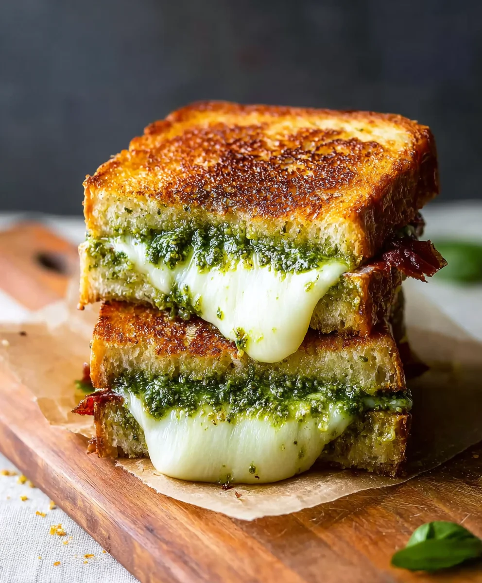 Sourdough Pesto Grilled Cheese - Easy & Delicious