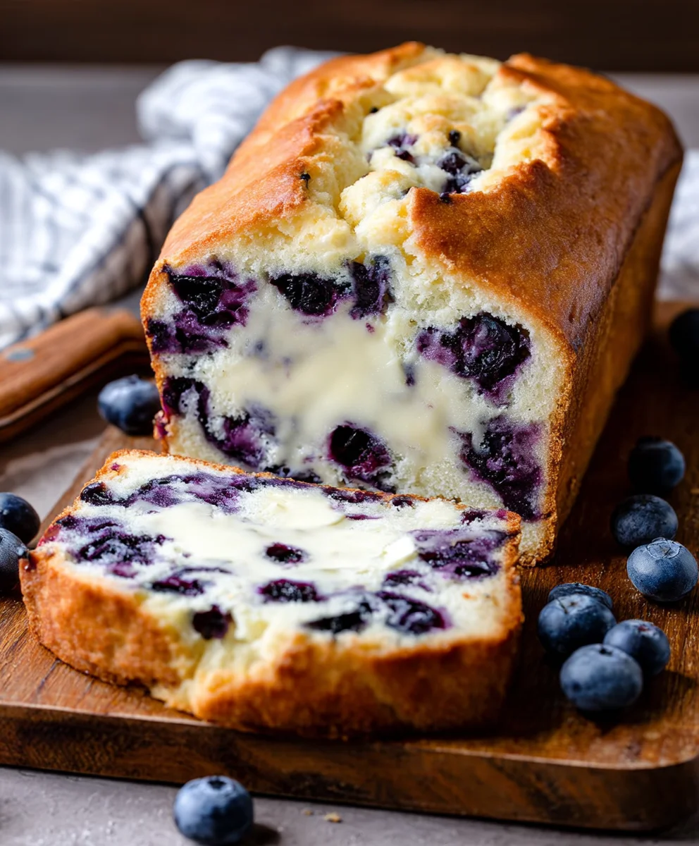 Blueberry Cream Cheese Bread-Easy Delicious Recipe