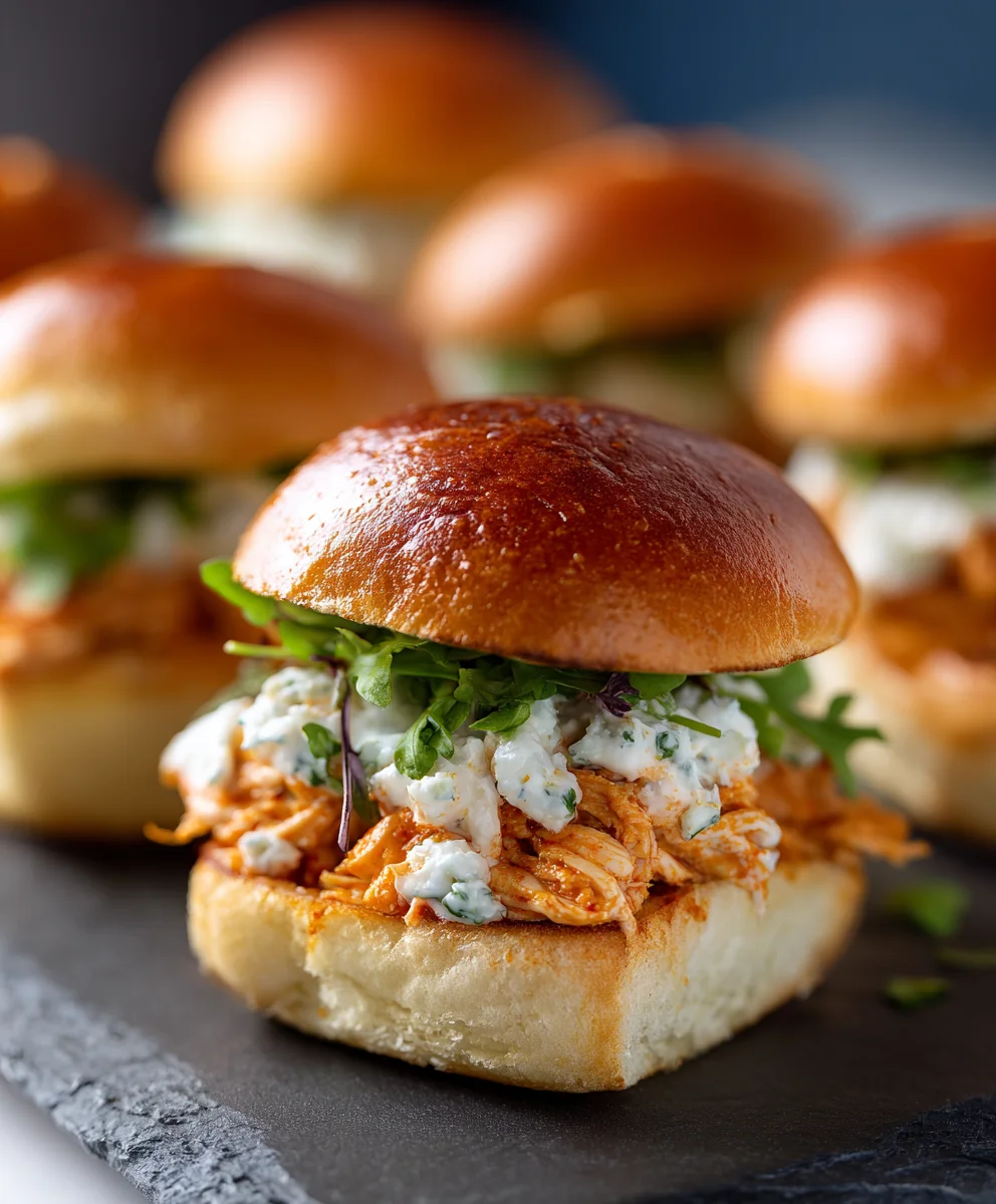Spicy Buffalo Chicken Sliders- Quick & Easy Appetizer