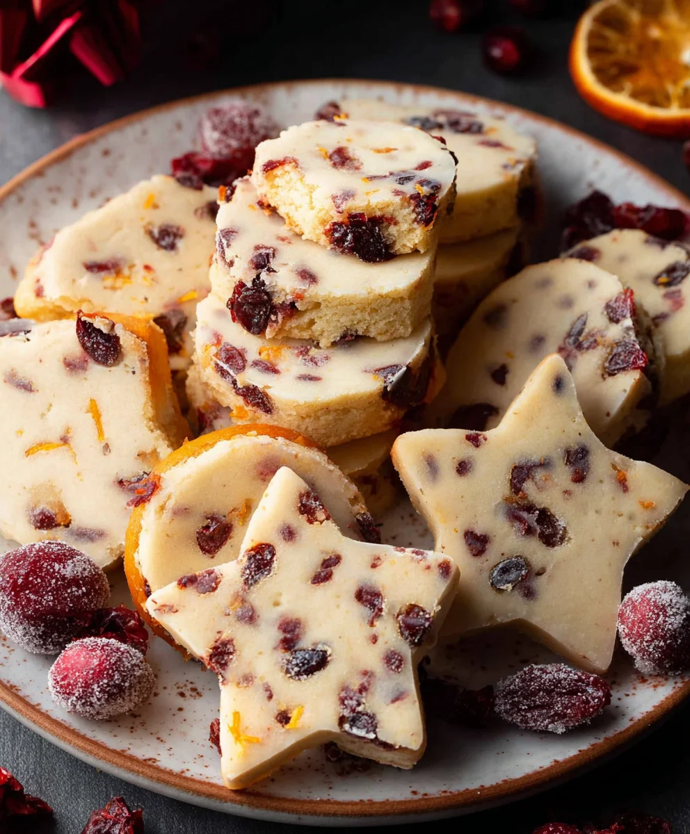 Cranberry Orange Shortbread Cookies-Festive & Easy