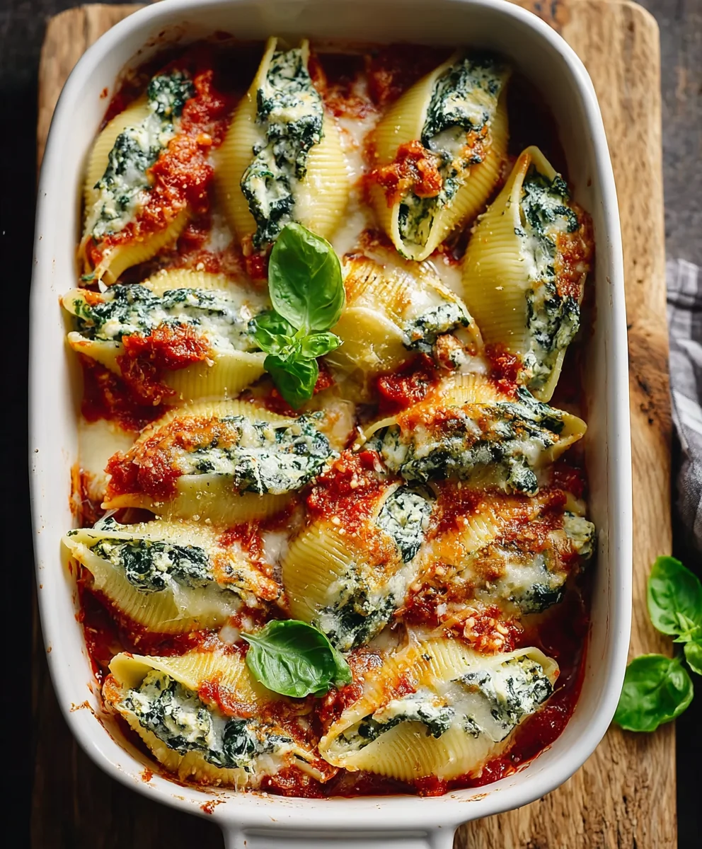 Easy Spinach Ricotta Stuffed Shells Recipe