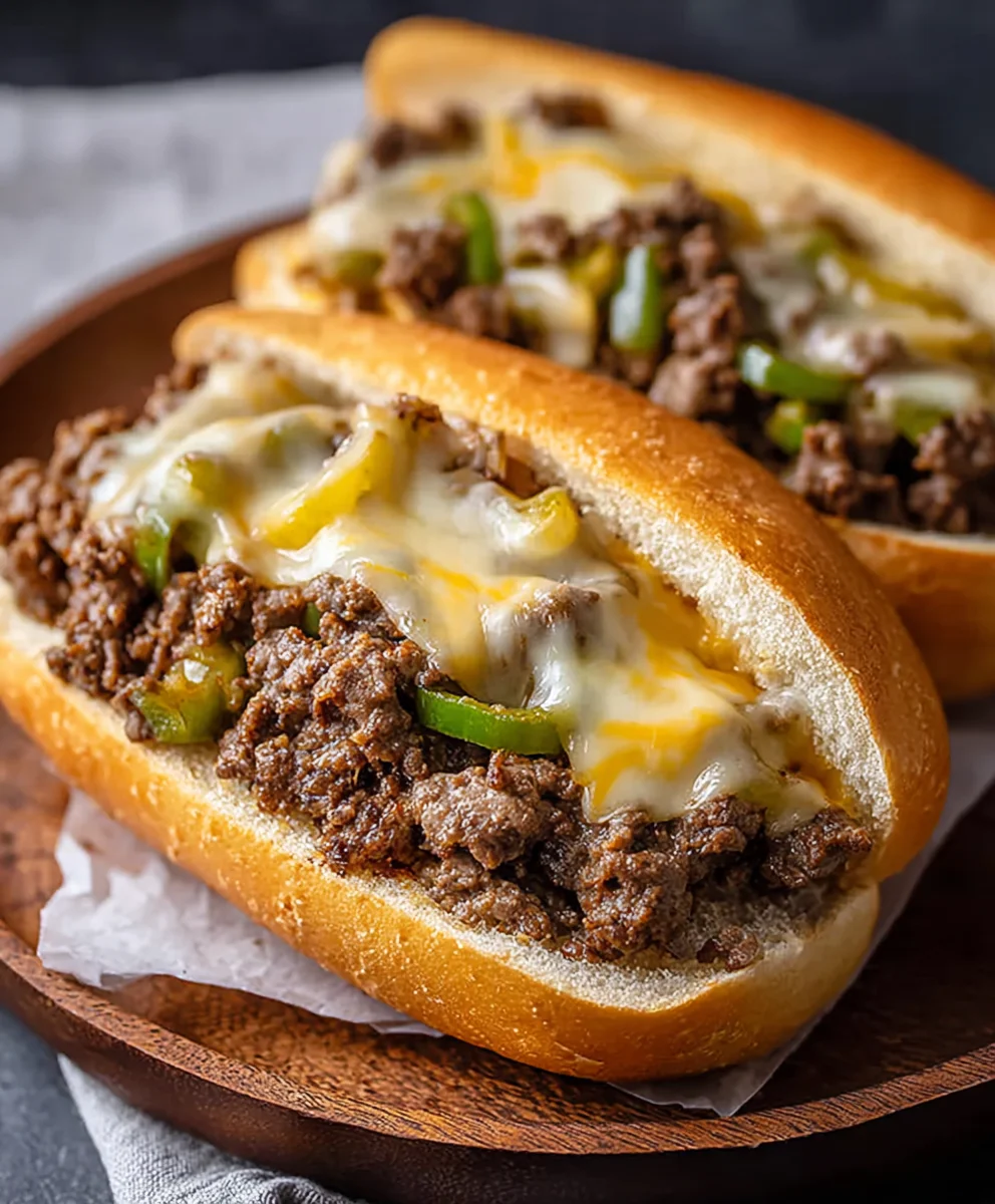 Easy Ground Beef Philly Cheesesteak Recipe