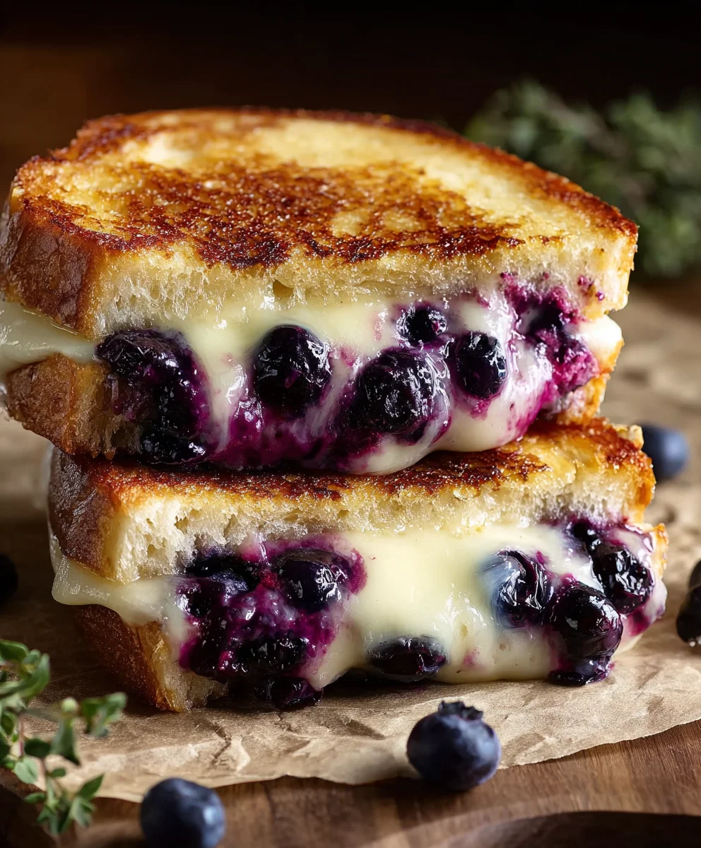 Blueberry White Cheddar Grilled Cheese - Sweet & Savory