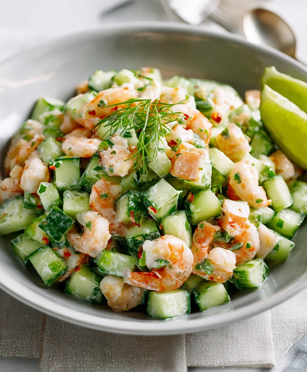 Refreshing Cucumber Shrimp Salad- Easy & Delicious
