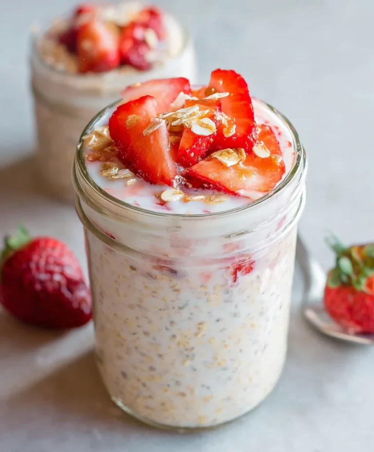 Strawberry Cheesecake Overnight Oats-Easy Healthy Breakfast