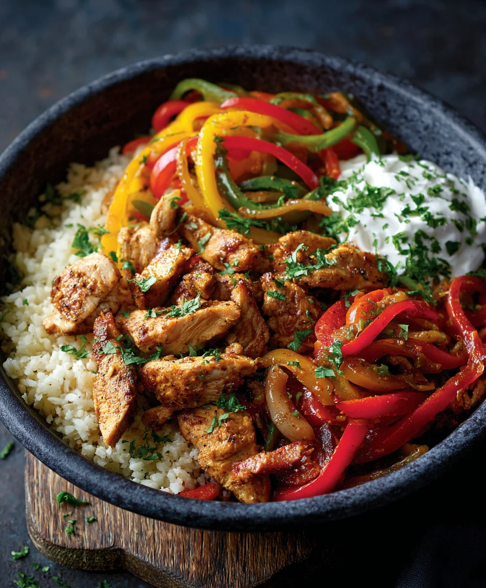 Easy Chicken Fajita Bowl Recipe-Quick & Delicious Dinner