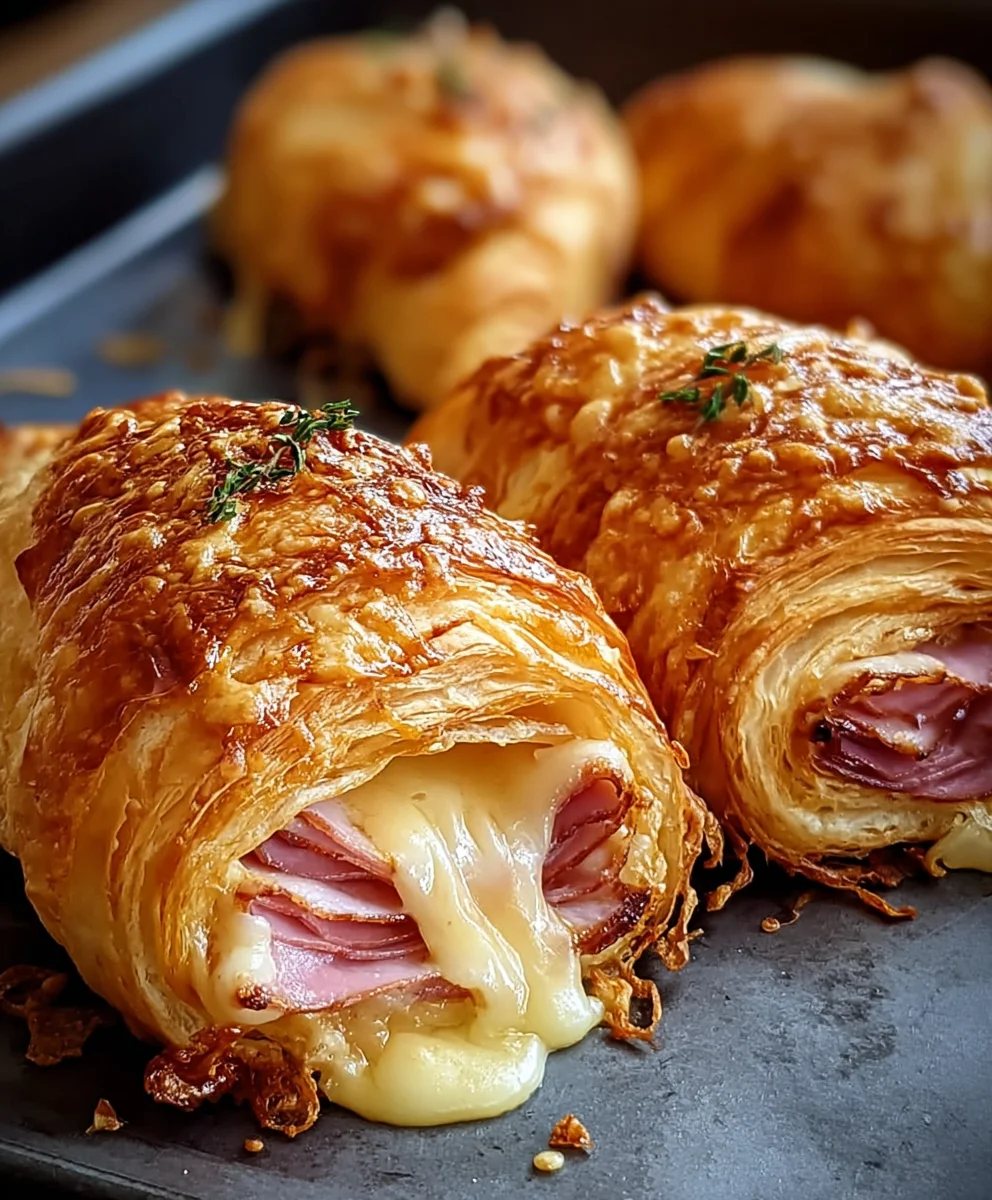 Beef Beef Ham Cheese Croissants- Easy Baked Recipe