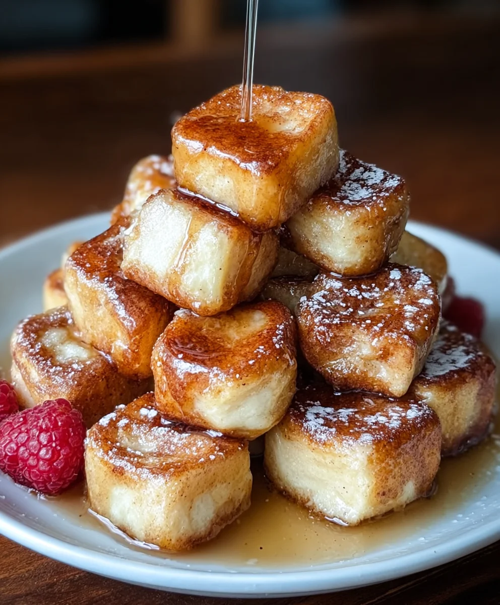 Cinnamon Roll French Toast Bites-Sweet Breakfast Treat