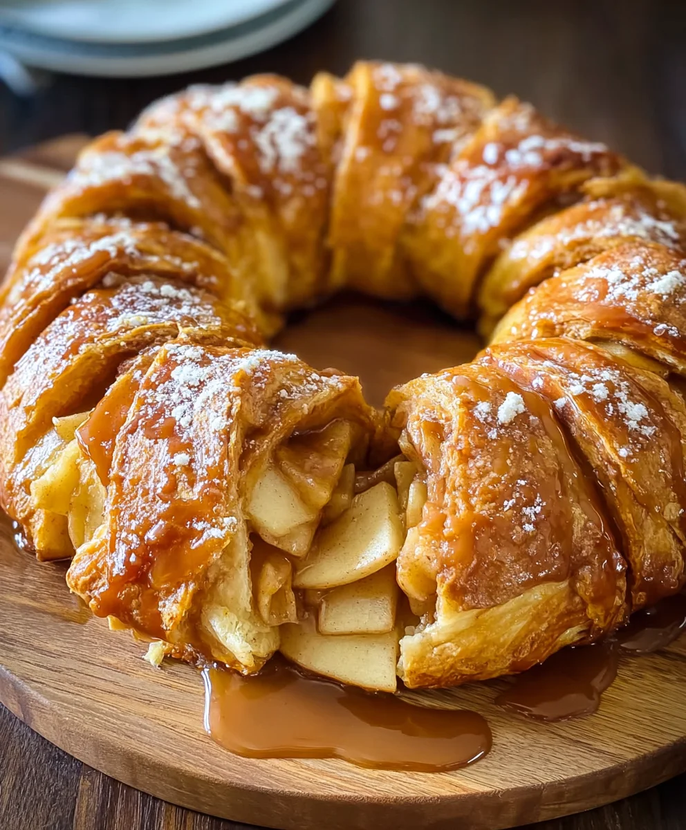Caramel Apple Cream Cheese Crescent Ring Recipe
