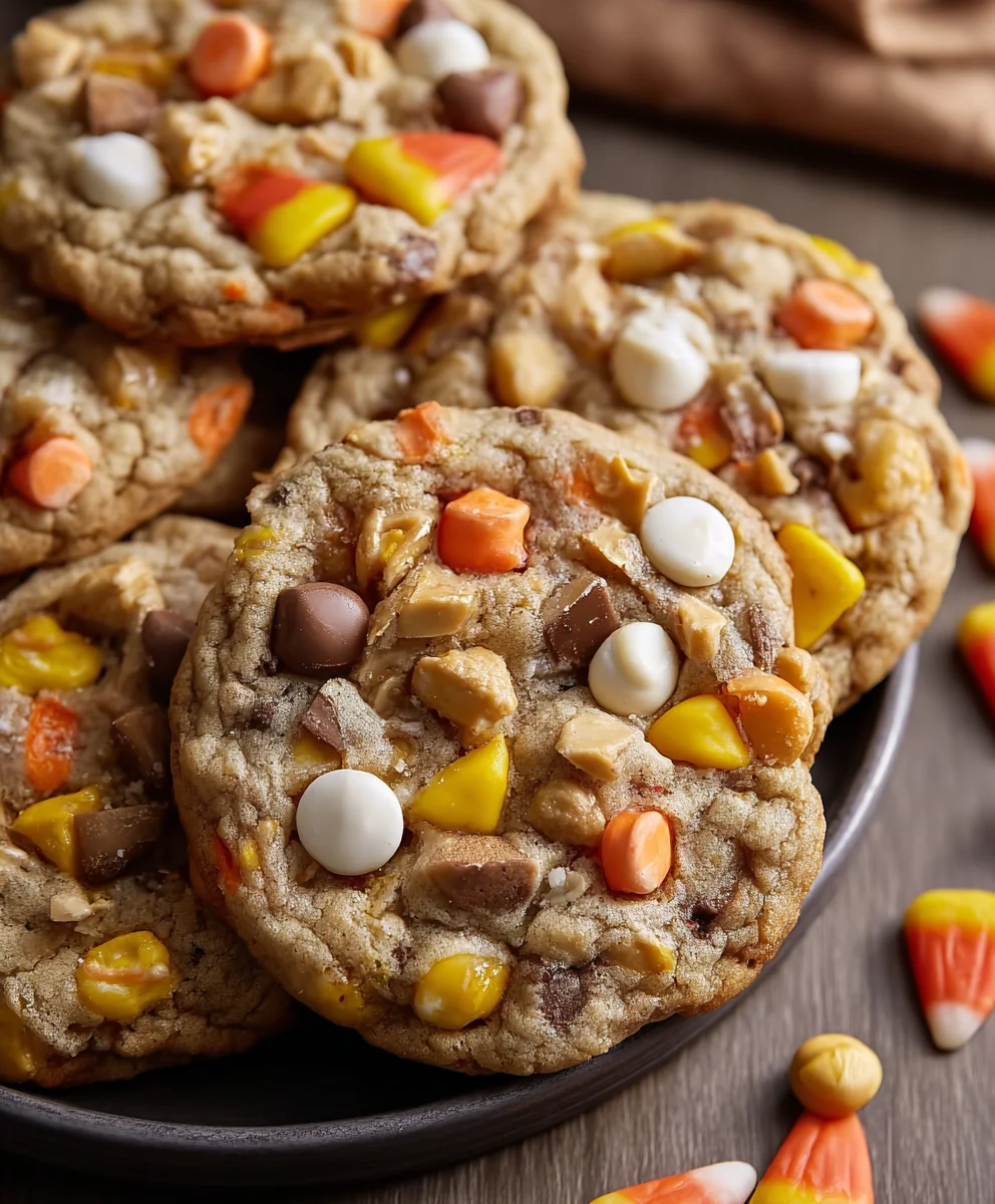 Candy Corn Trail Mix Cookies- Easy Fall Treat