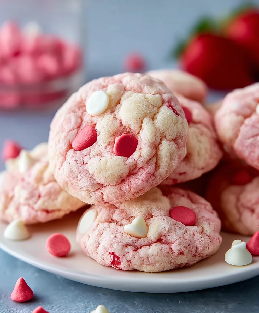 Easy Strawberry Cake Mix Cookies Recipe