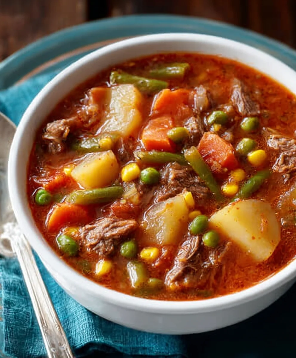 Old-Fashioned Beef Vegetable Soup-Mom's Classic Recipe