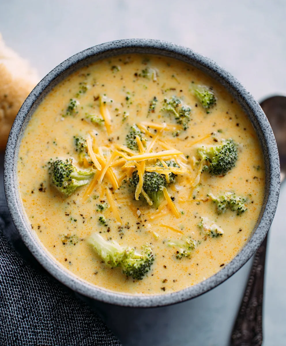 Easy Creamy Cheddar Broccoli Soup - Quick Recipe