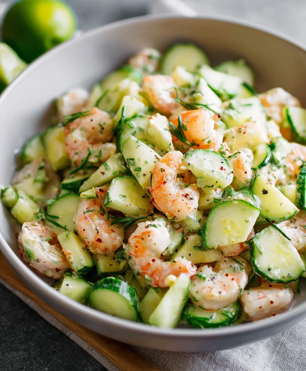Refreshing Cucumber Shrimp Salad- Easy & Delicious