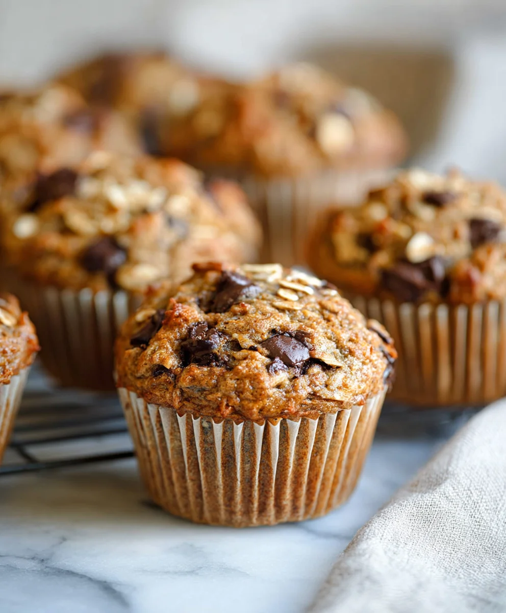 Healthy Banana Oatmeal Muffins-Chocolate Chip Delight