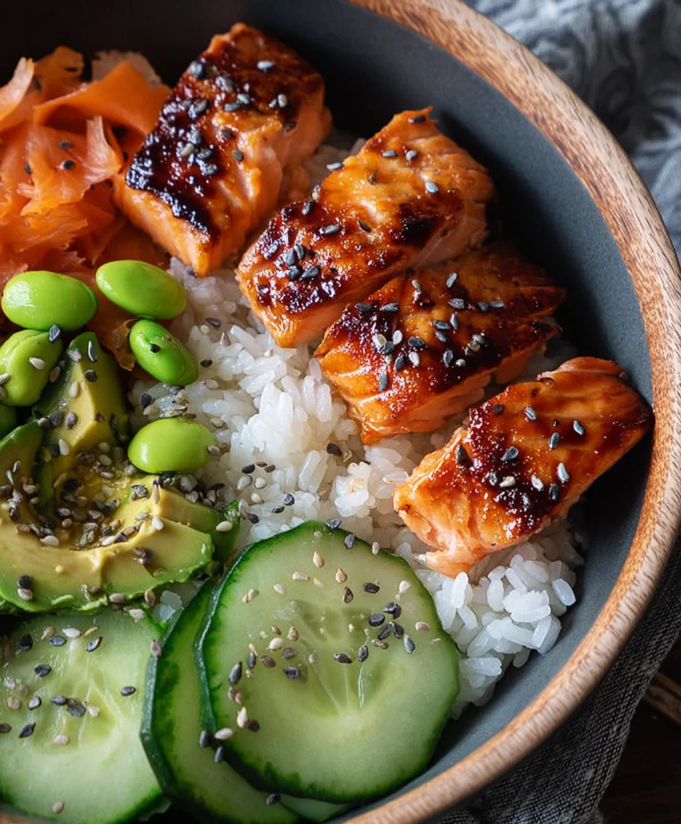 Gluten-Free Teriyaki Salmon Sushi Bowl Recipe