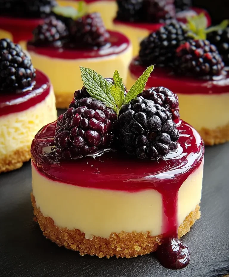 Lemon Raspberry Blackberry Mini Cheesecakes-Easy Recipe