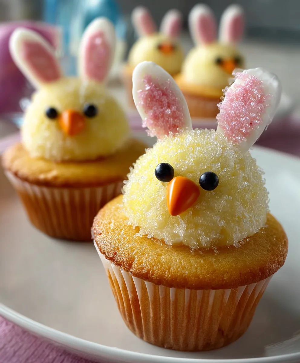 Easter Bunny Chick Cupcakes-Fun Sweet Treat