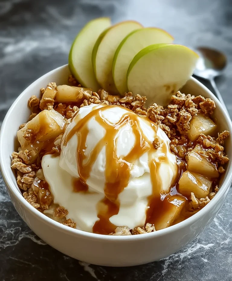 Caramel Apple Pie Yogurt Bowl-Healthy Dessert