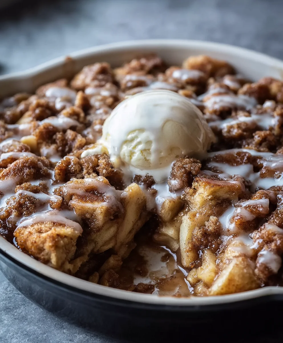 Apple Crisp Cinnamon Roll Casserole Bake