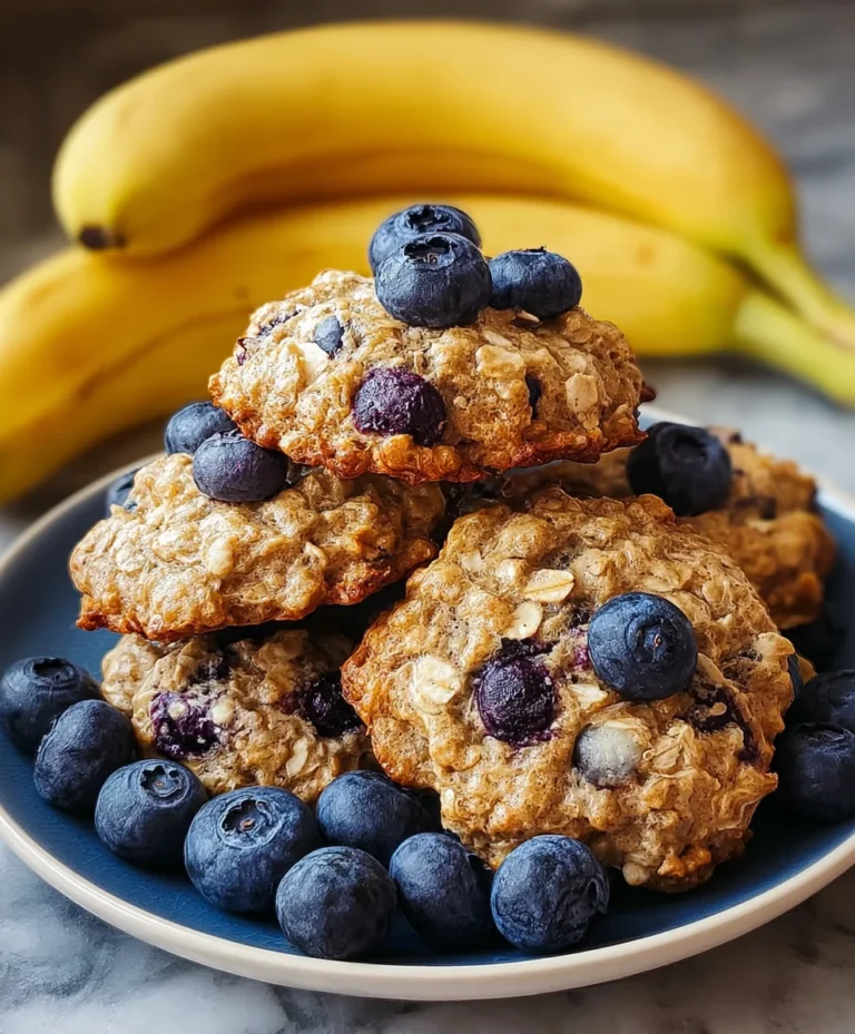 Easy Banana Blueberry Breakfast Cookies