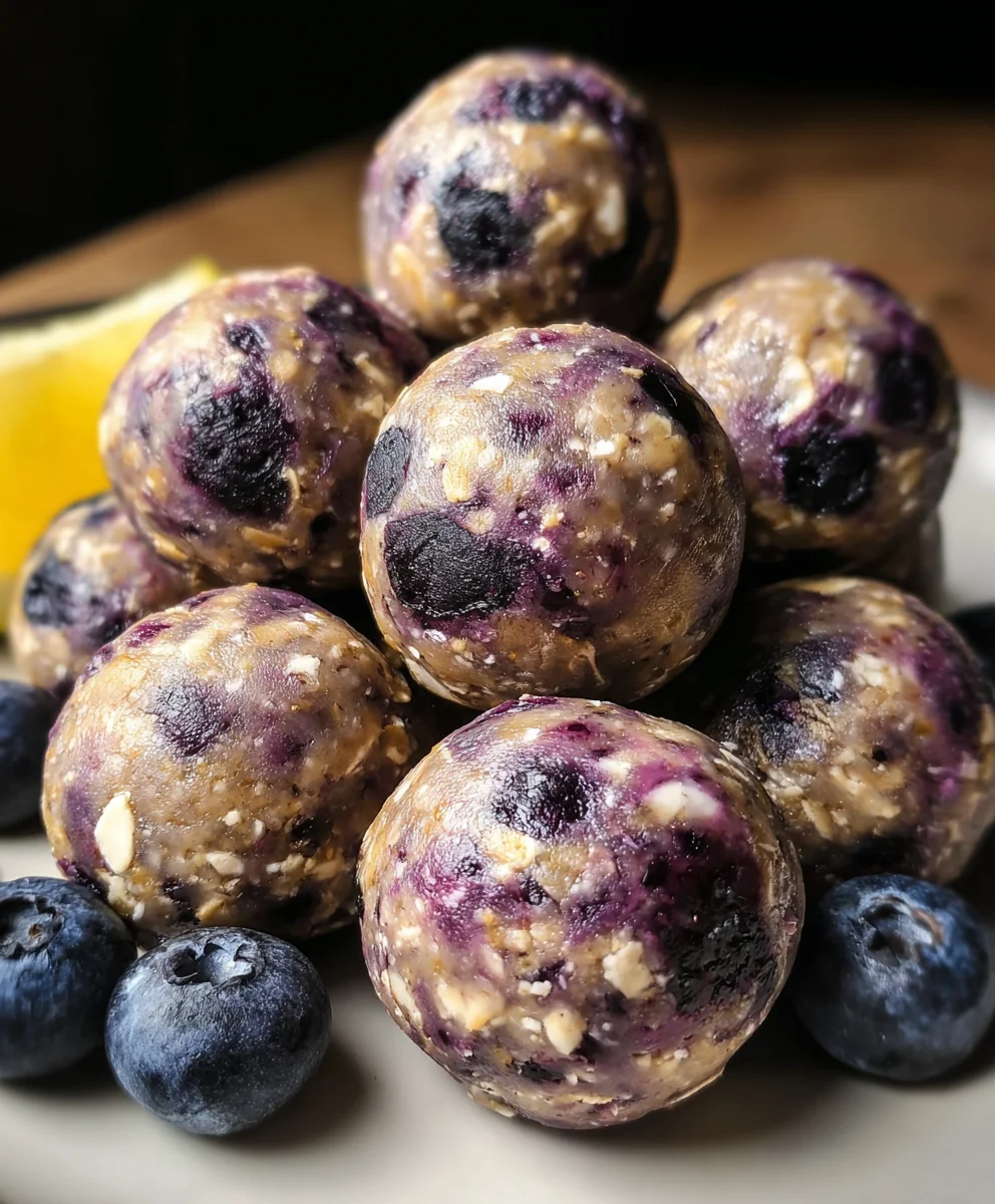 No-Bake Lemon Blueberry Protein Bites Recipe