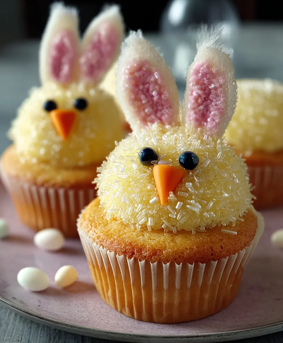Easter Bunny Chick Cupcakes-Fun Sweet Treat